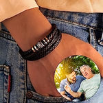 Load image into Gallery viewer, To My Son/To My Grandson | Leather Braided Bracelet | Love You Forever
