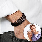 Load image into Gallery viewer, To My Son/To My Grandson | Leather Braided Bracelet | Love You Forever
